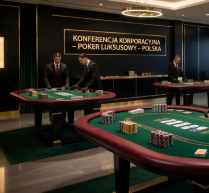 Profesjonalne stoły pokerowe przygotowane na elegancki event firmowy